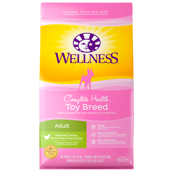 Wellness Toy Breed Complete Health Adult Deboned Chicken， Brown Rice and