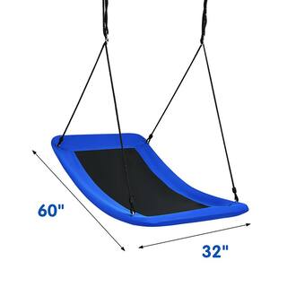 Gymax 700 lbs. Giant 60 in. Skycurve Platform Tree Swing for Kids Muti-person and Adults Blue GYM08935