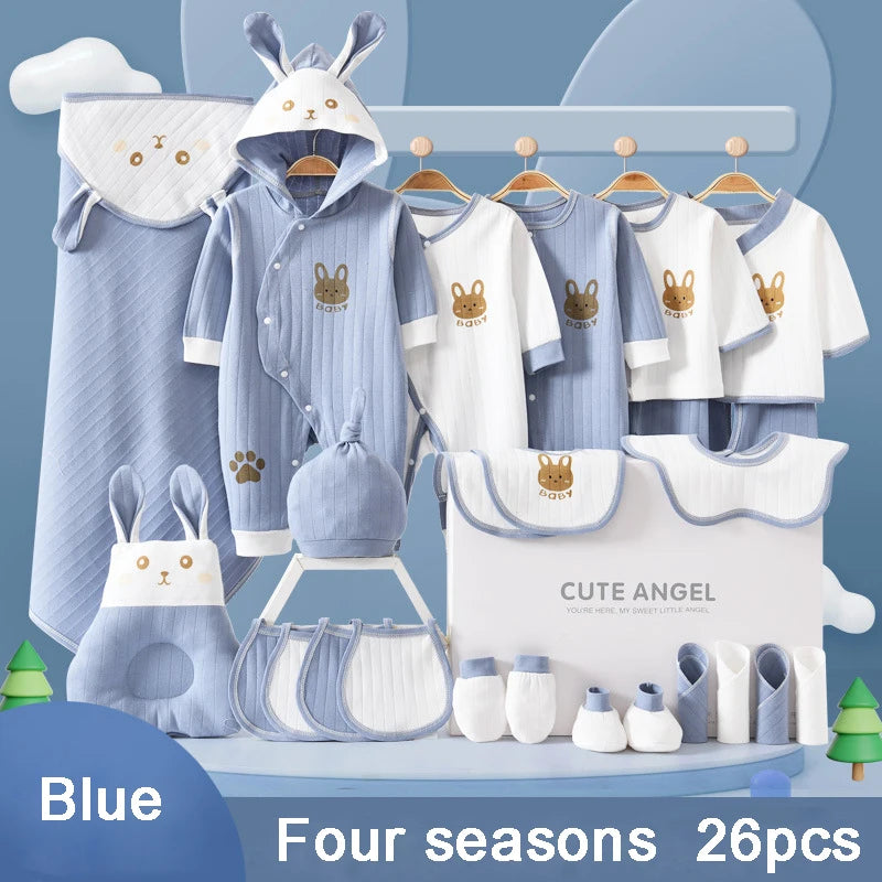 22/24/26 Pieces/0-3Months Newborn Baby Clothing 100% Cotton Kids Clothes Suit Unisex Infant Boys Girls Rabbit Clothing Set