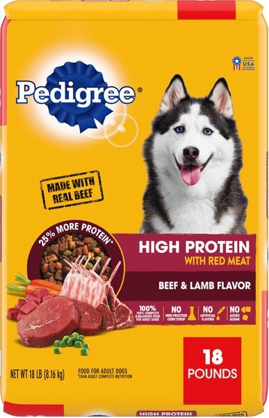 Pedigree High Protein Beef and Lamb Flavor Dog Kibble Adult Dry Dog Food