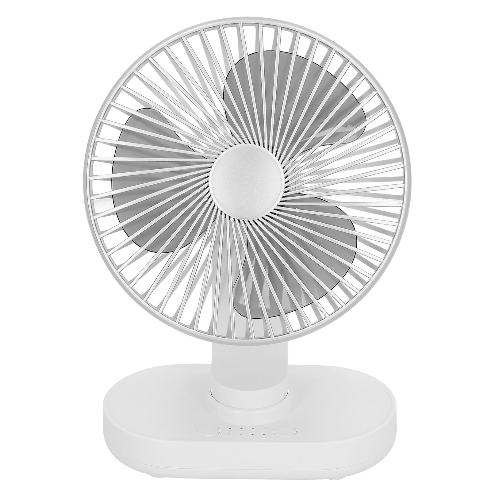 Mini Desktop Fan Automatic Oscillating Usb Rechargeable Noiseless Portable Small Table Coolersilver