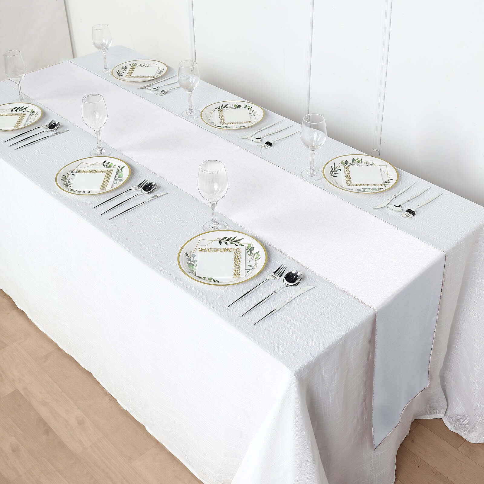 White Polyester Table Runner 12