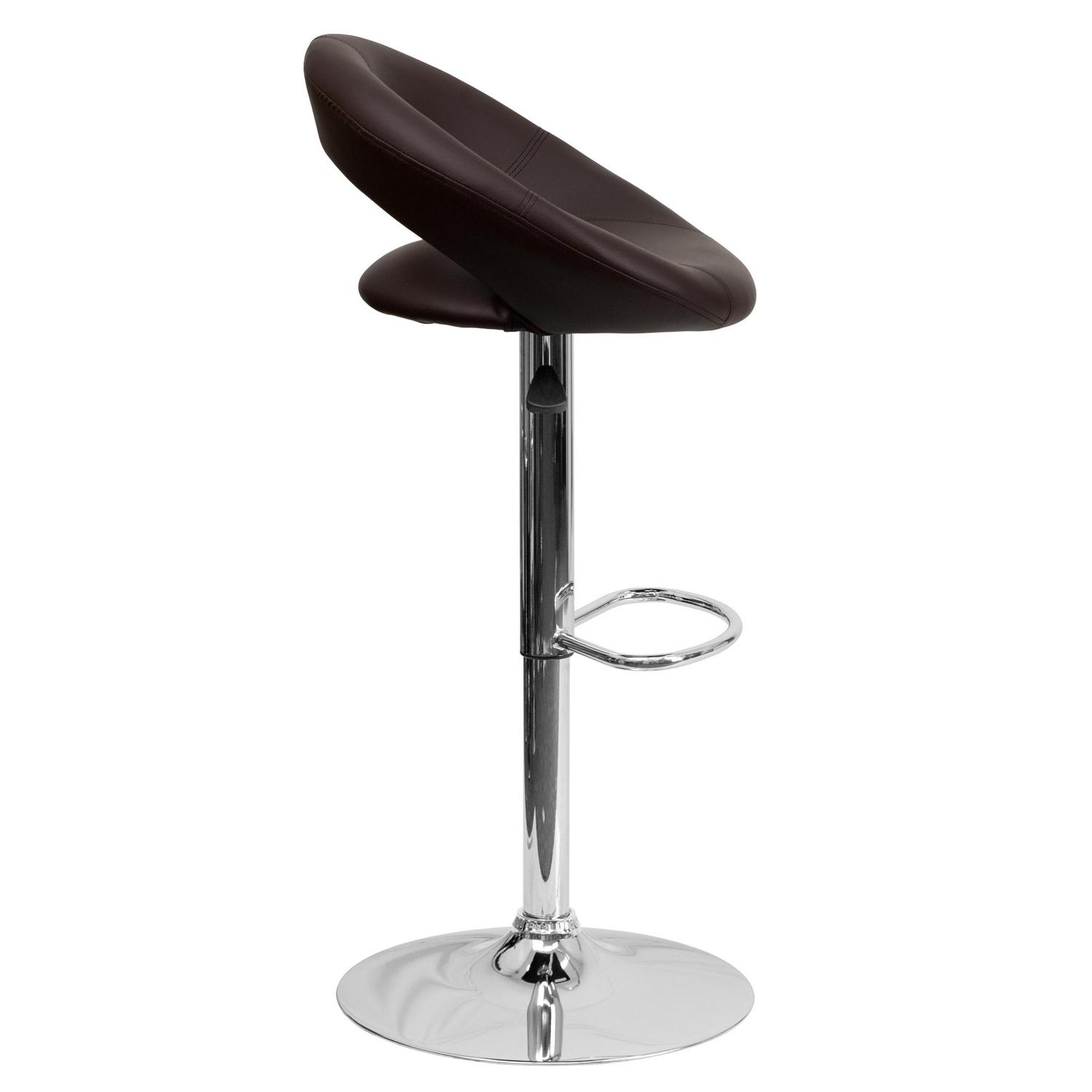 Flash Furniture Bar Stool with 360Degree Swivel and Adjustable Height Brown  Crowdfused