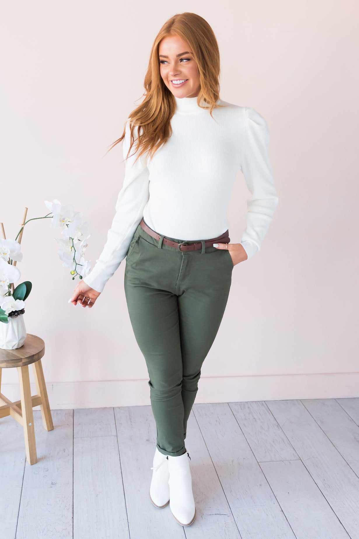 Optimistic Thoughts Modest Twill Pants