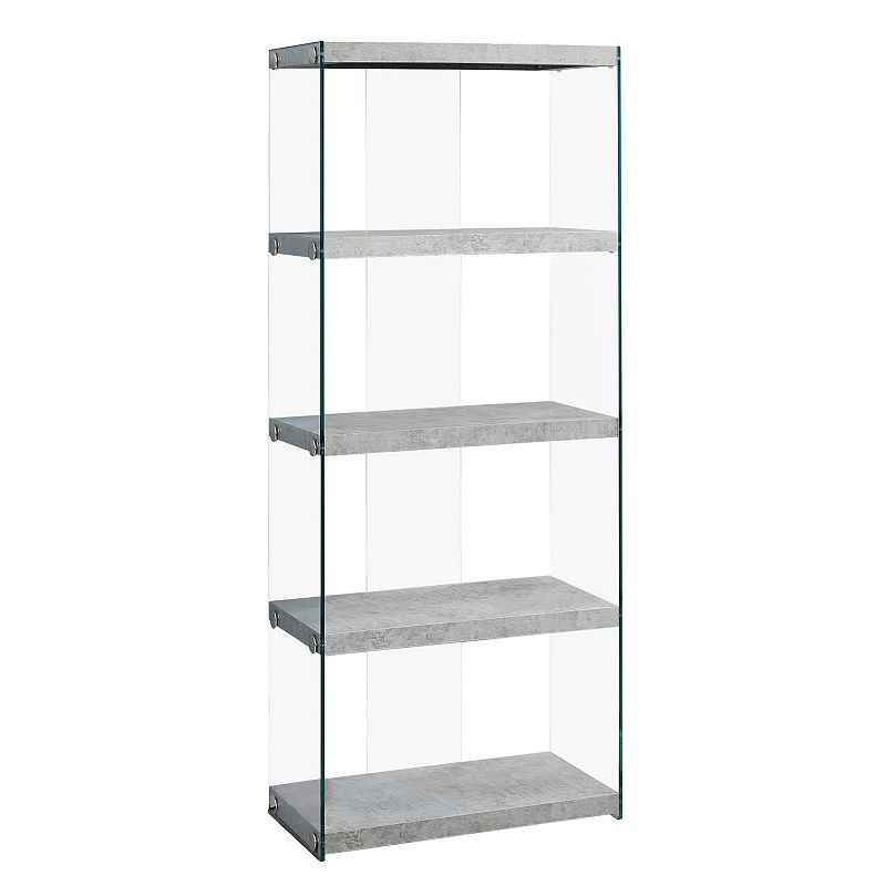 Monarch Contemporary Etagere 4-Shelf Bookcase