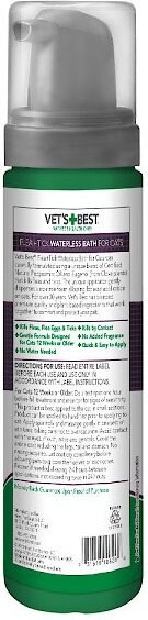 Vet's Best Flea and Tick Prevention Waterless Bath Cat Shampoo， 8-oz bottle