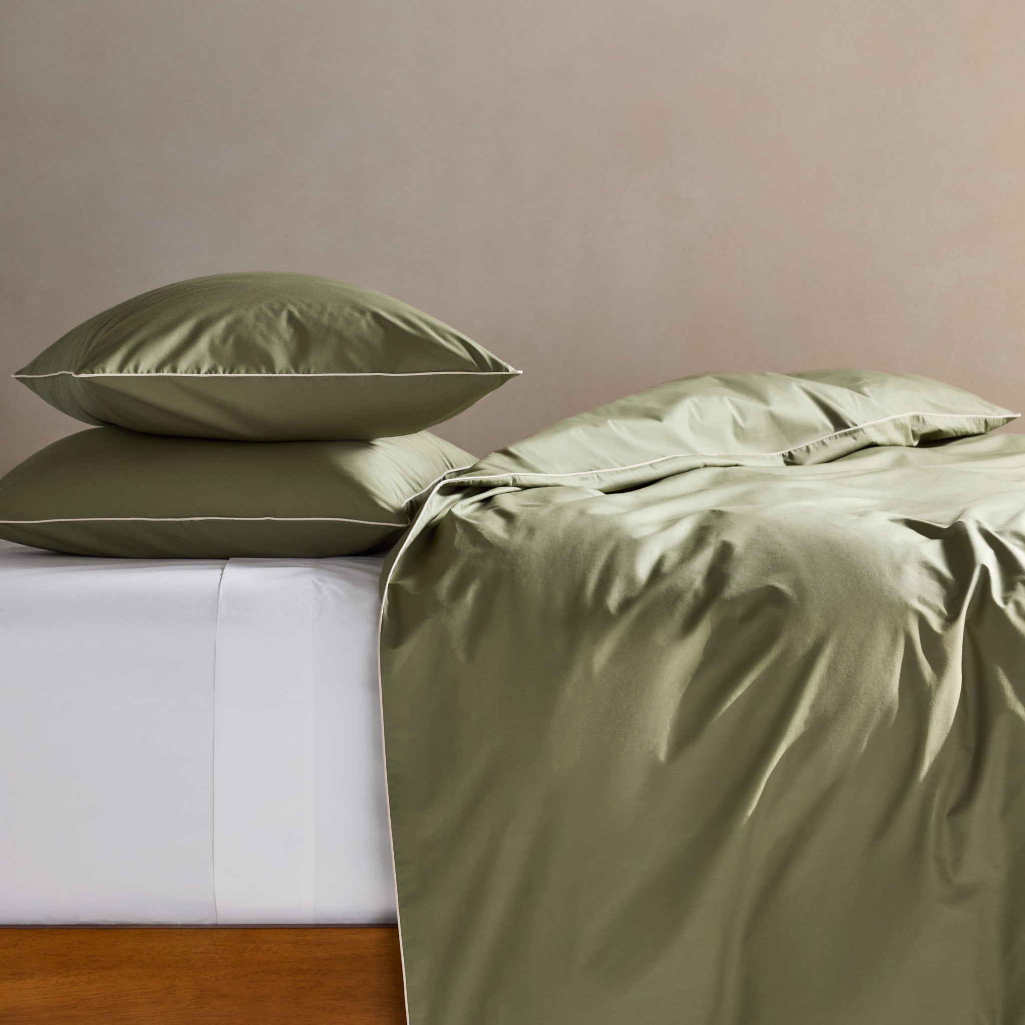 Piped Classic Percale Duvet Cover - Last Call