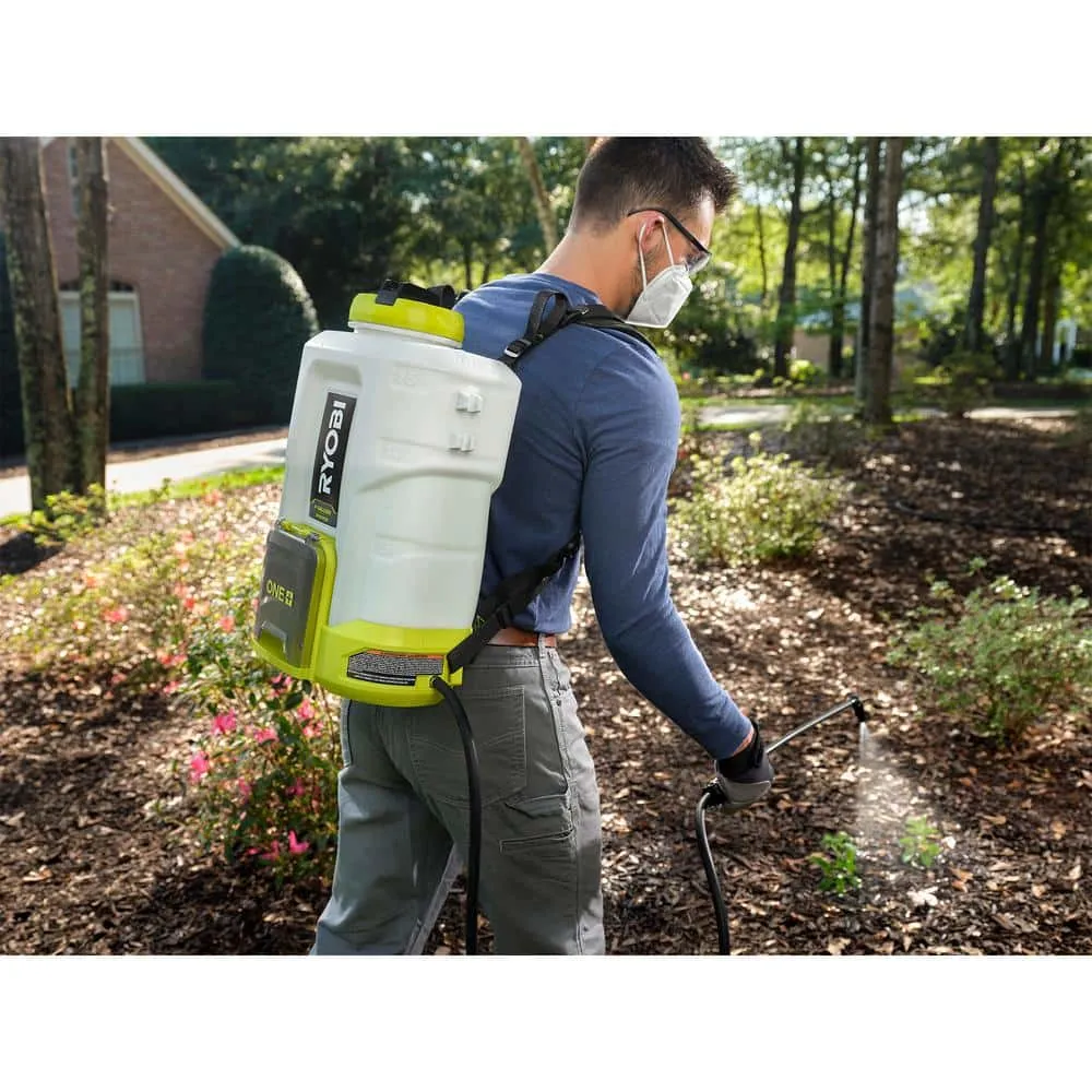 Ryobi One+ 18v Cordless Battery 4 Gal. Backpack Chemical Sprayer With 2.0 Ah Battery And Charger