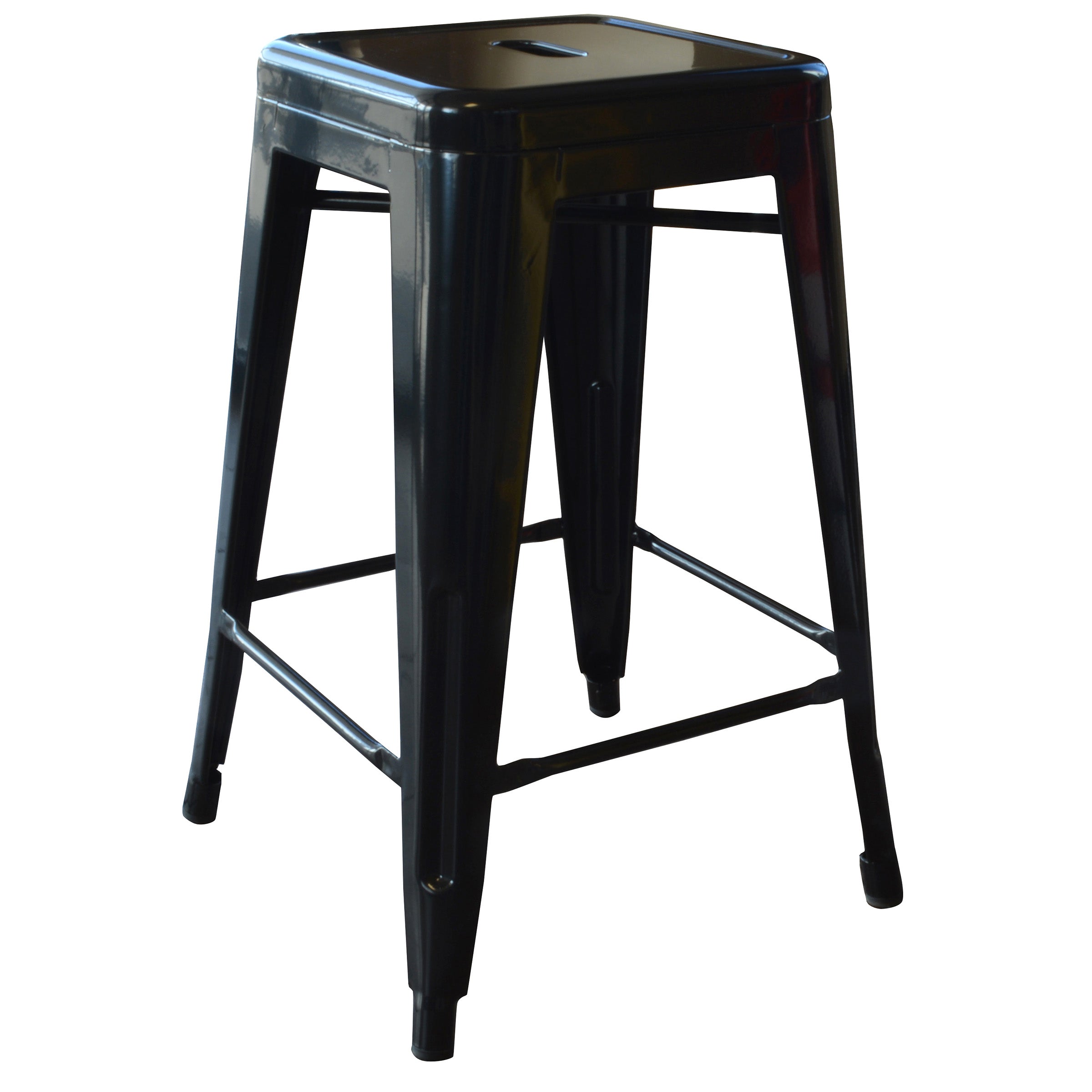 Loft Black 24 Metal Bar Stool， 4- Piece