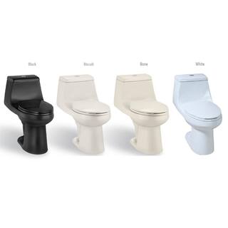 Glacier Bay 1-Piece 1.1 GPF1.6 GPF High Efficiency Dual Flush Elongated All-in-One Toilet in Black N2420-BLK