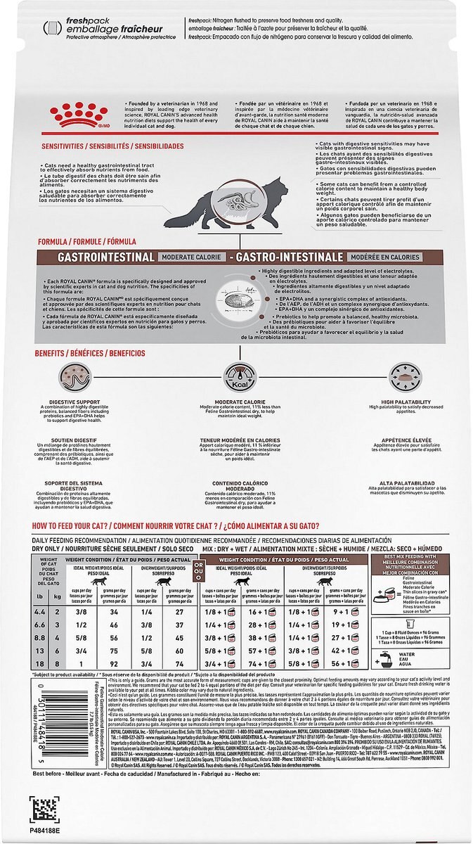 Royal Canin Veterinary Diet Adult Gastrointestinal Moderate Calorie Dry Cat Food