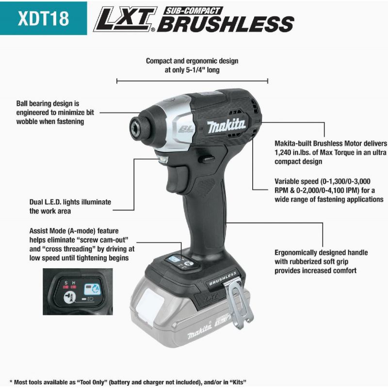 Makita 18V Hex-Sub Compact Cordless Impact Driver