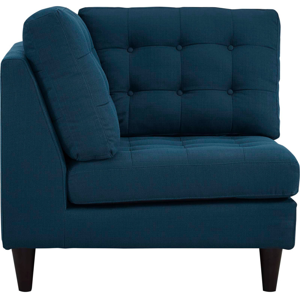 Azure Empress Upholstered Fabric Corner Sofa   Midcentury   Armchairs And Accent Chairs   by First of a Kind USA Inc  Houzz