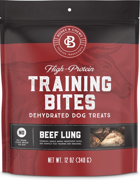 Bones and Chews All-Natural Beef Lung Training Bites Dehydrated Dog Treats