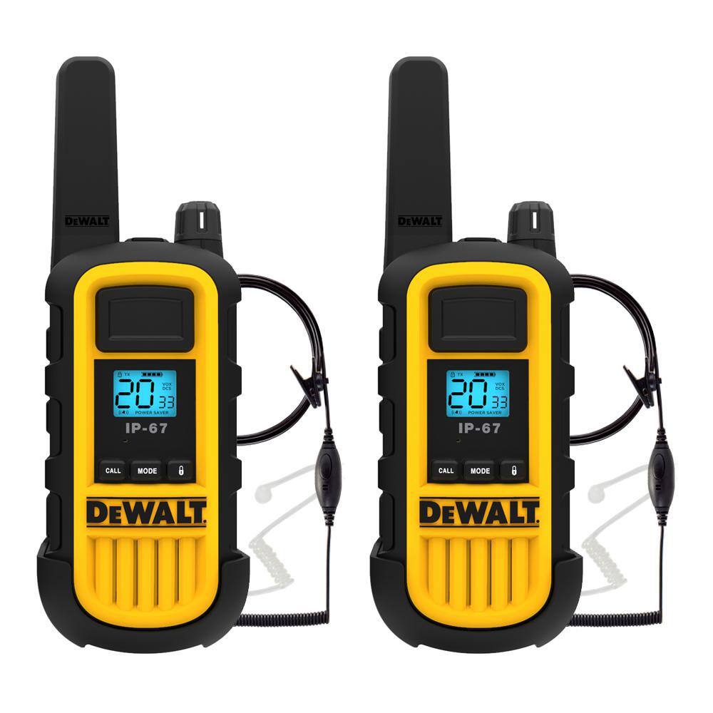 DW DXFRS300 Heavy-Duty 1-Watt Walkie Talkie and Headset Bundle (2-Pack) 1DXFRS300-SV1