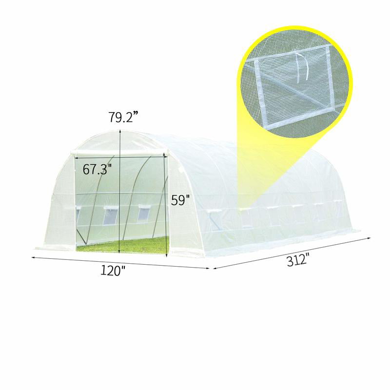 Erommy 20' x 10' x 7' Greenhouse Large Gardening Plant Hot House Portable Walking in Tunnel Tent