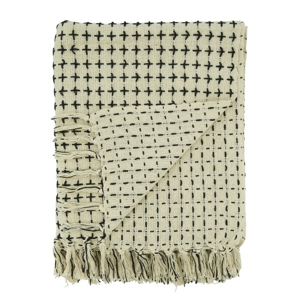 Saro Lifestyle Cross Thread Cotton Throw