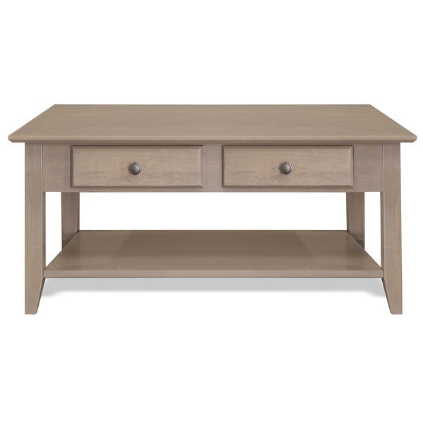 2 Drawer Solid Wood Coffee Table