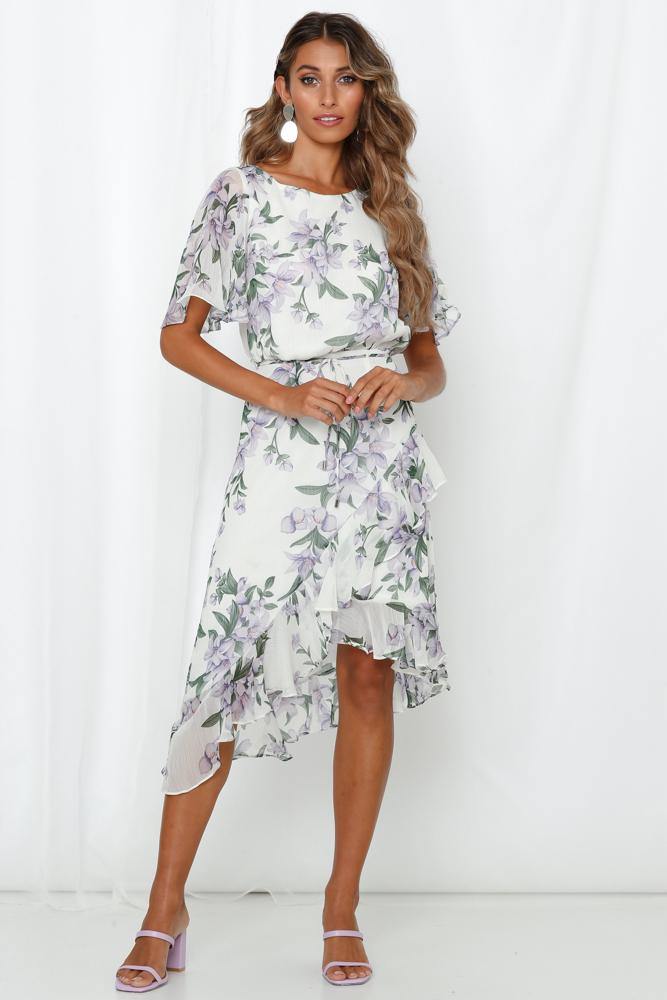 Long Stretch Of Love Midi Dress White