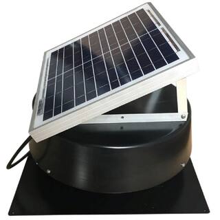 Remington Solar 660 CFM Black Solar Powered Roof Mount Exhaust Fan SFT10-BLK