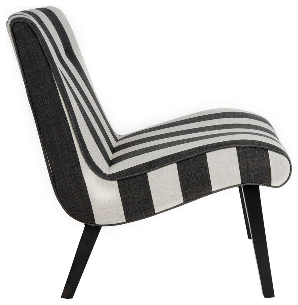 Dale Chair With Buttons Black/White   Transitional   Armchairs And Accent Chairs   by V.S.D Furniture  Houzz