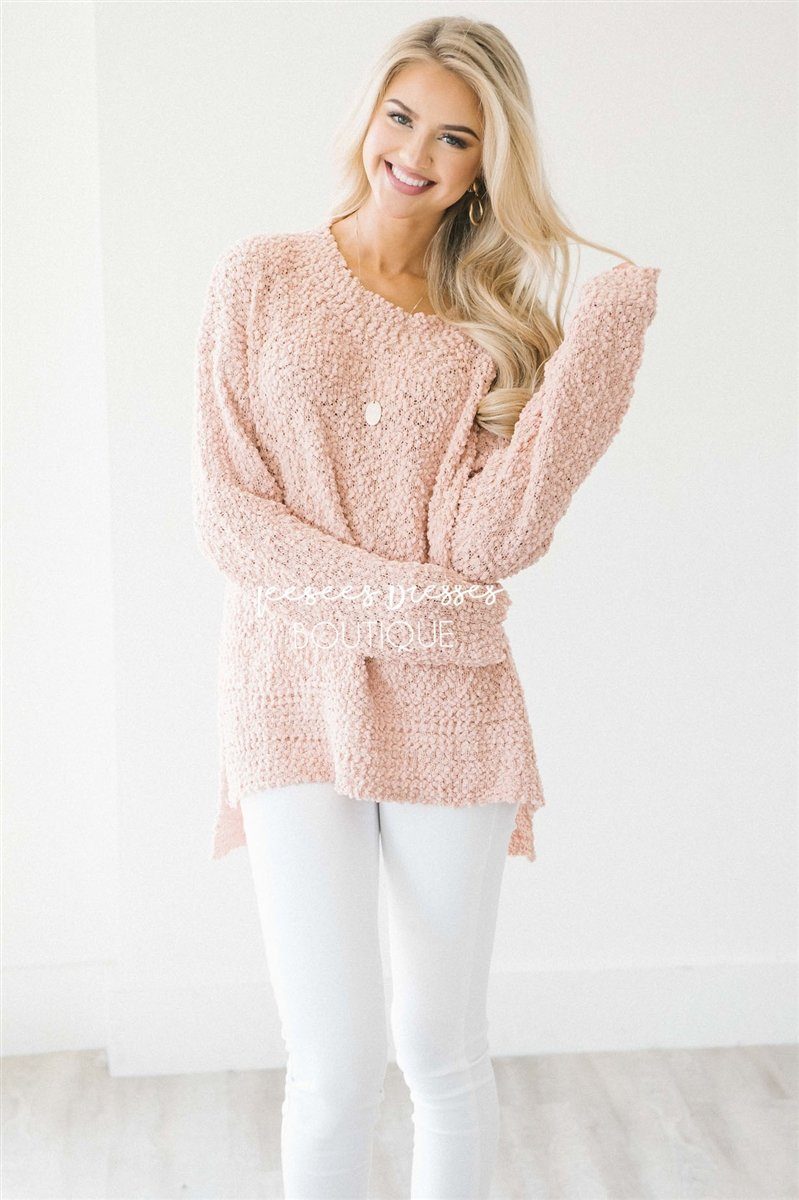 Cozy Fall Popcorn Pullover Round Neck Sweater