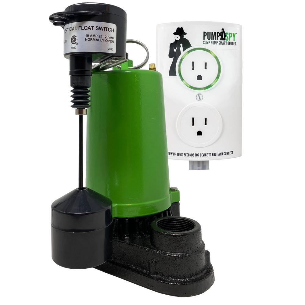 PumpSpy SmartPump 12 hp. Wi-Fi Connected Submersible Sump Pump with Internet Monitoring PSMT2000