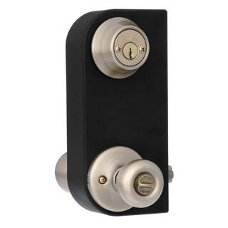 Kwikset Tylo Antique Brass Exterior Entry Door Knob and Double Cylinder Deadbolt Combo Pack 695T 5 CP