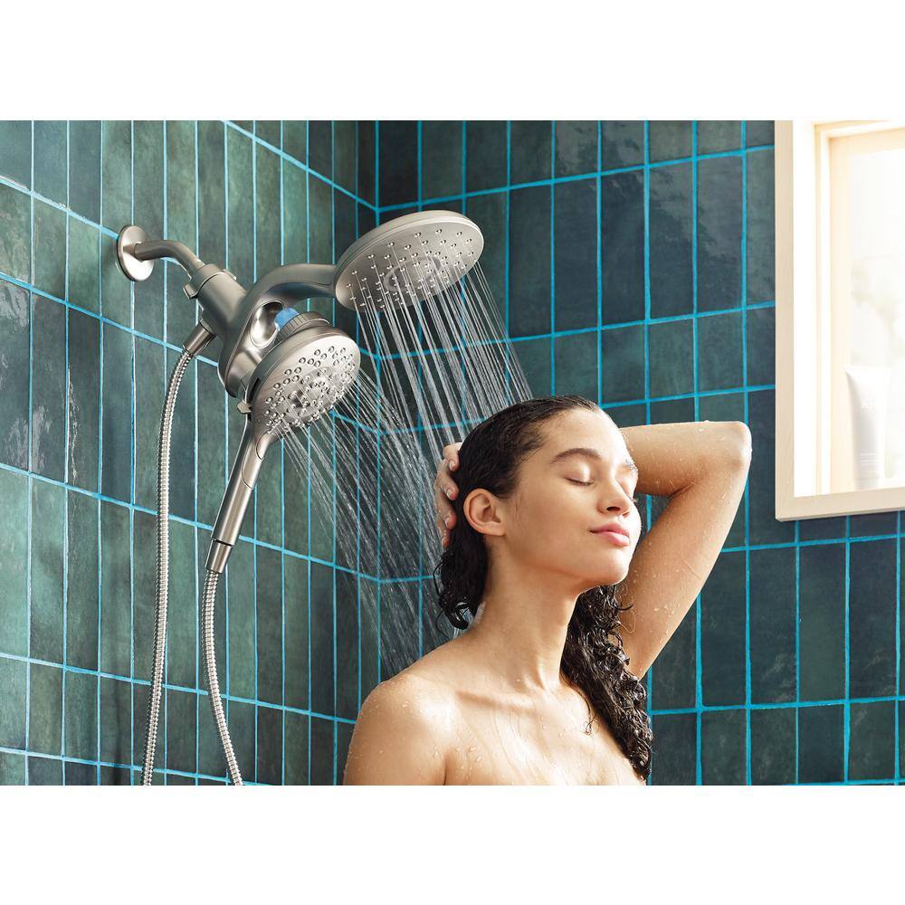 MOEN Aromatherapy 6-Spray Patterns 6.5 in. Tub Wall Mount Dual Shower Heads with INLY Capsules in Spot Resist Brushed Nickel IN208C2SRN