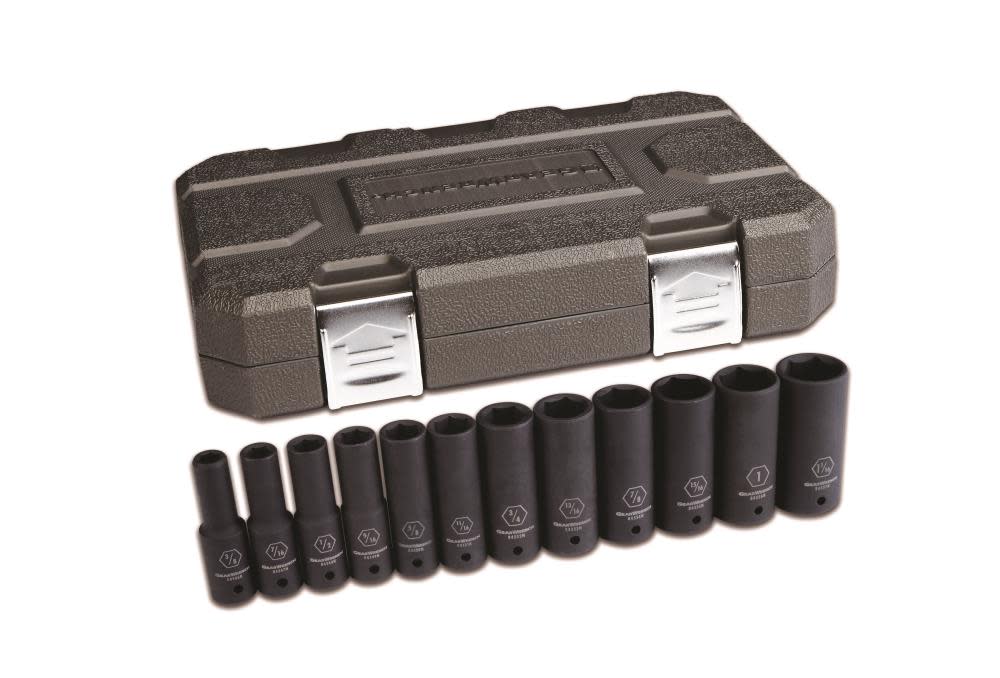 GEARWRENCH Impact Socket Set 12 pc. 1/2 In. Drive 6 Point SAE Deep 84942N from GEARWRENCH