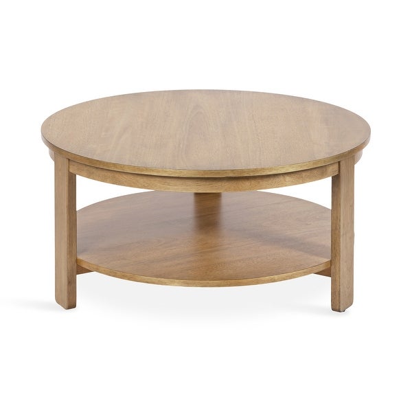 Kate and Laurel Foxford Round Wood Coffee Table - 34x34x17