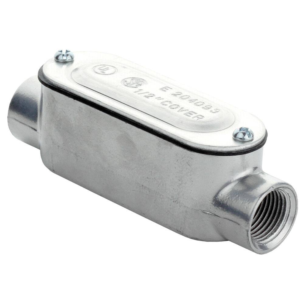 Commercial Electric 12 in. Rigid Metal Conduit (RMC) Threaded Conduit Body with Stamped Cover (Type C) FRBCA-50-1