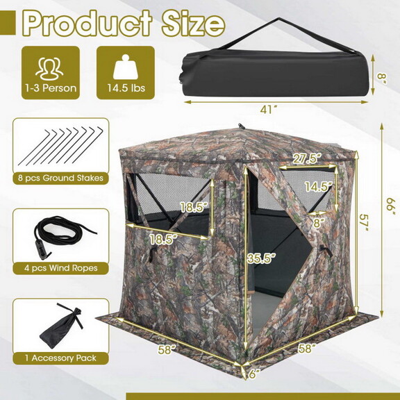 Costway 36172584 2 3 Person Hunting Blind Portable...