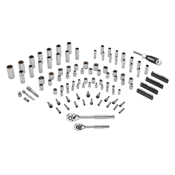 Hart 140-Piece 1/4 and 3/8-inch Mechanics Tool Set， Chrome Finish， HHMTS402