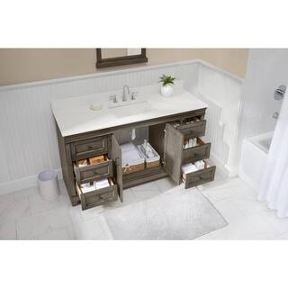 Home Decorators Collection Naples 60 in. W Bath Vanity Cabinet Only in Distressed Grey for Single Bowl NADGA6022DS