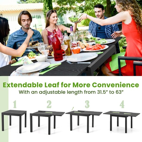 31.5 inches63 inches Adjustable Patio Expandable Dining Table for 46 Person