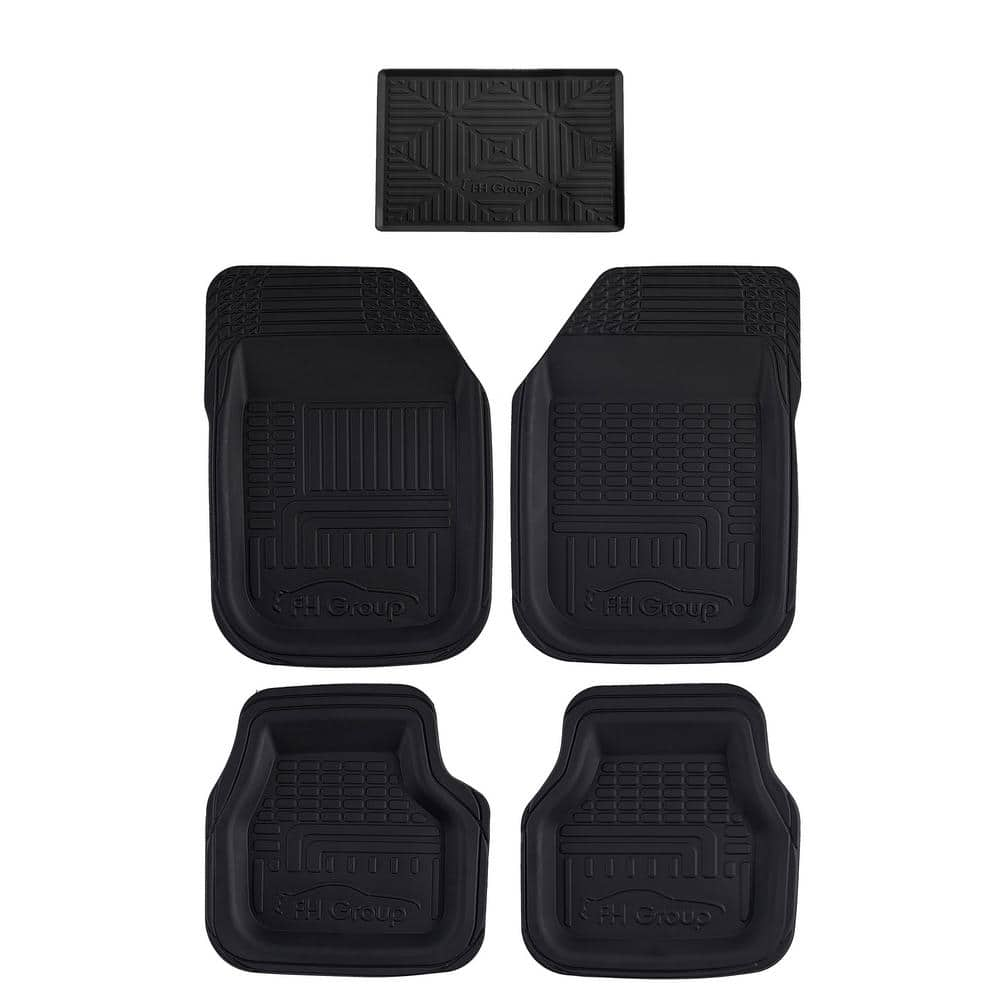 FH Group TPO Plastic Liners ClimaProof Durable Waterproof 3D Semi-Universal Trimmable Floor Mats DMF11800BLACK