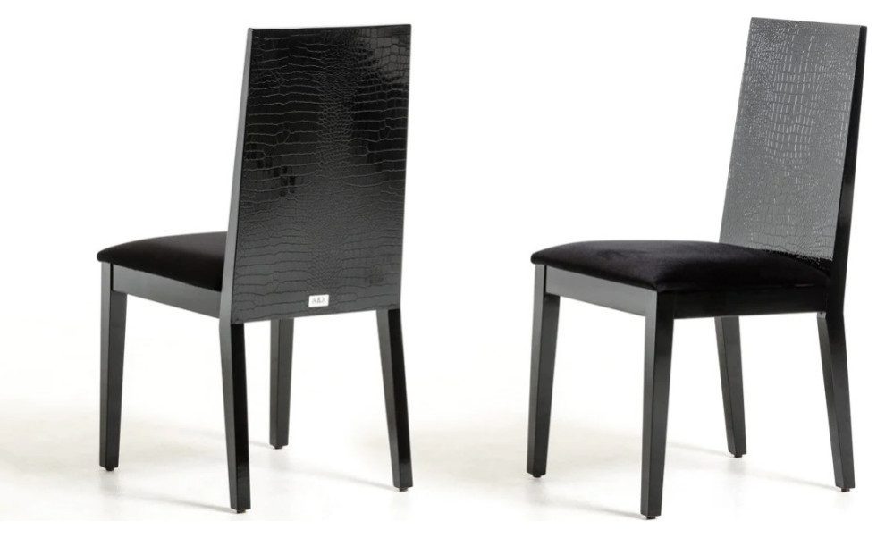 Nicole Black Dining Chair  Set of 2   Contemporary   Dining Chairs   by V.S.D Furniture  Houzz