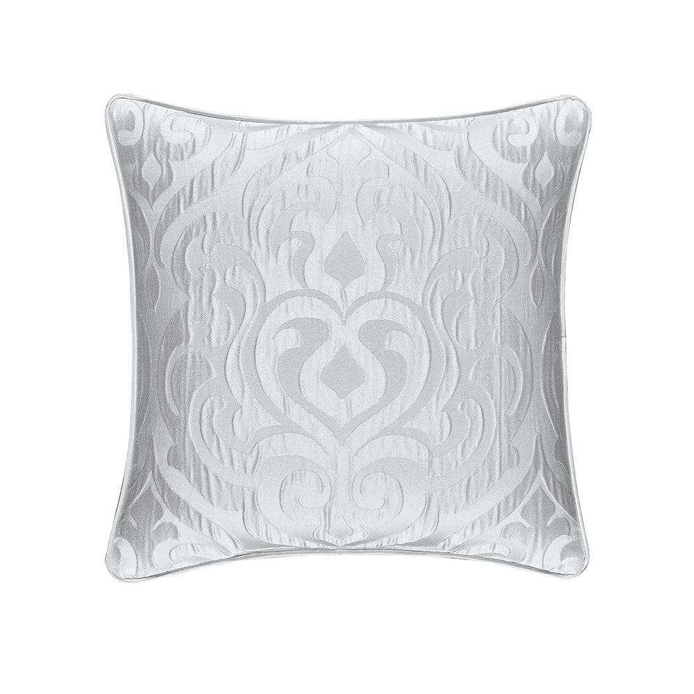 Five Queens Court Antonia White 18 Square Decorative Throw Pillow