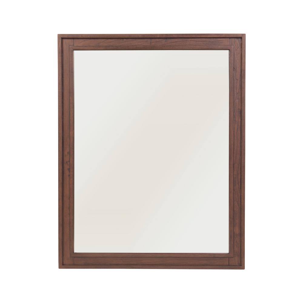 Home Decorators Collection Tolbrook 24 in. W x 30 in. H Rectangular Single Framed Wall Bathroom Vanity Mirror in Brown Oak TJ-0204M3024