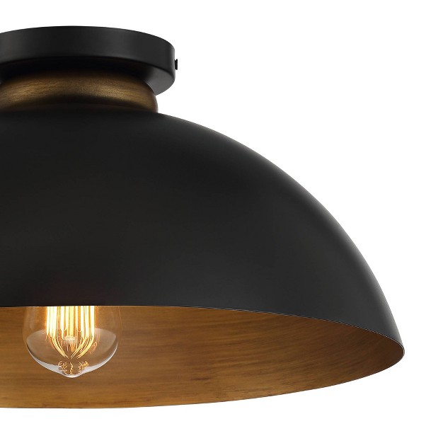 Wide Black Gold Dome Shade For Bedroom Kitchen Living Room Hallway Schoolhouse