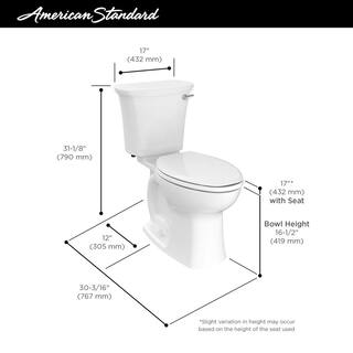 American Standard Edgemere 2-Piece 1.28 GPF Single Flush Right Height Elongated Toilet in White Seat Not Included 204AA105.020