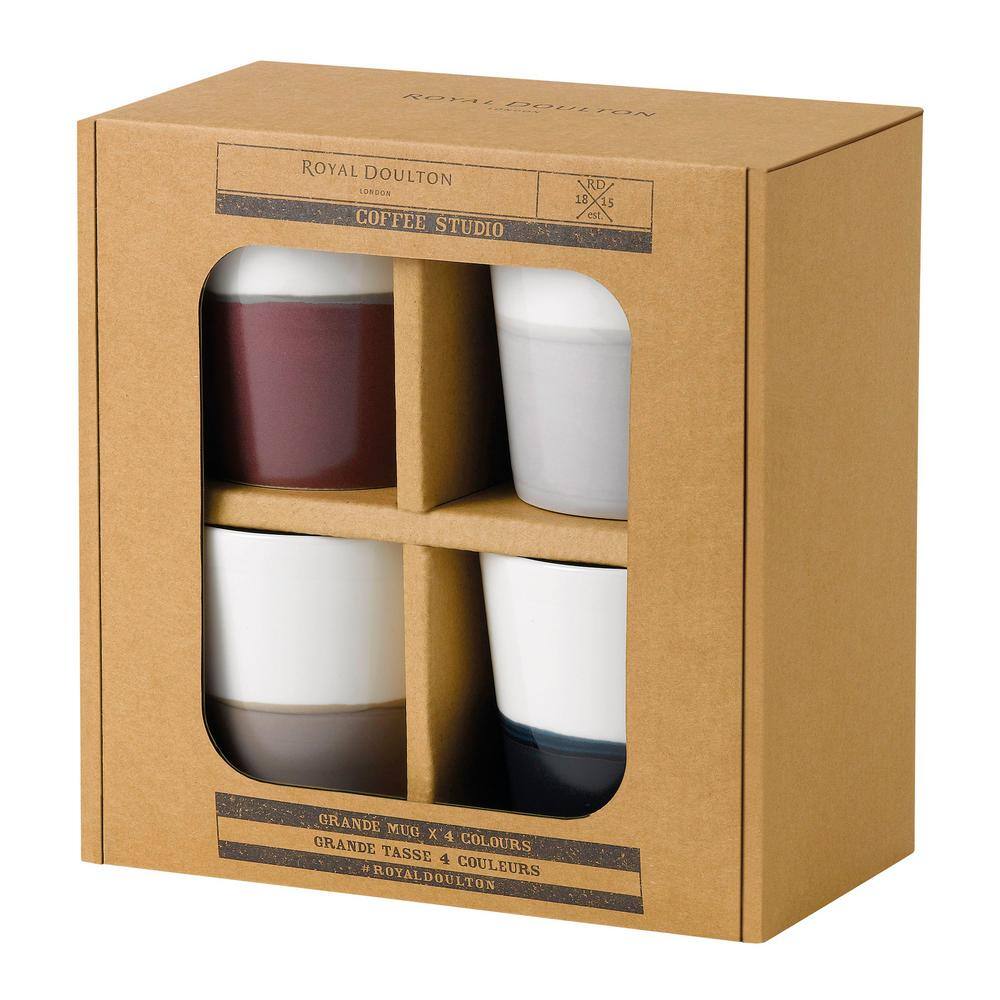 Royal Doulton Coffee Studio 19 oz. Mixed Colors Porcelain Mug Grande (Set of 4) 40032948