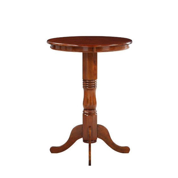 Round Pedestal Bar Height Table Wood cherry Boraam