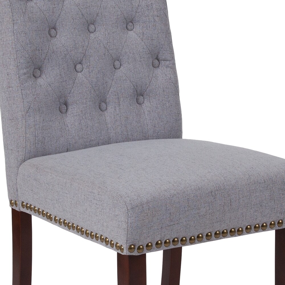 Button tufted Wood Parsons Chair