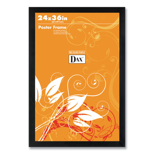 DAX Flat Face Wood Poster Frame， Clear Plastic Window， 24 x 36， Black Border (286036X)