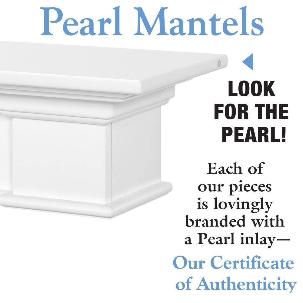 Pearl Mantels 5 ft. Crisp White Finish Cap-Shelf Mantel RPS60614D