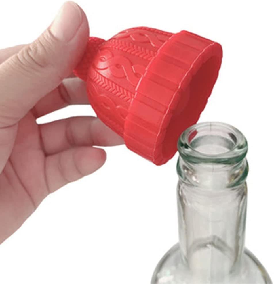 Cute Silicone Corks For Drinks And Wine Bottles (red)