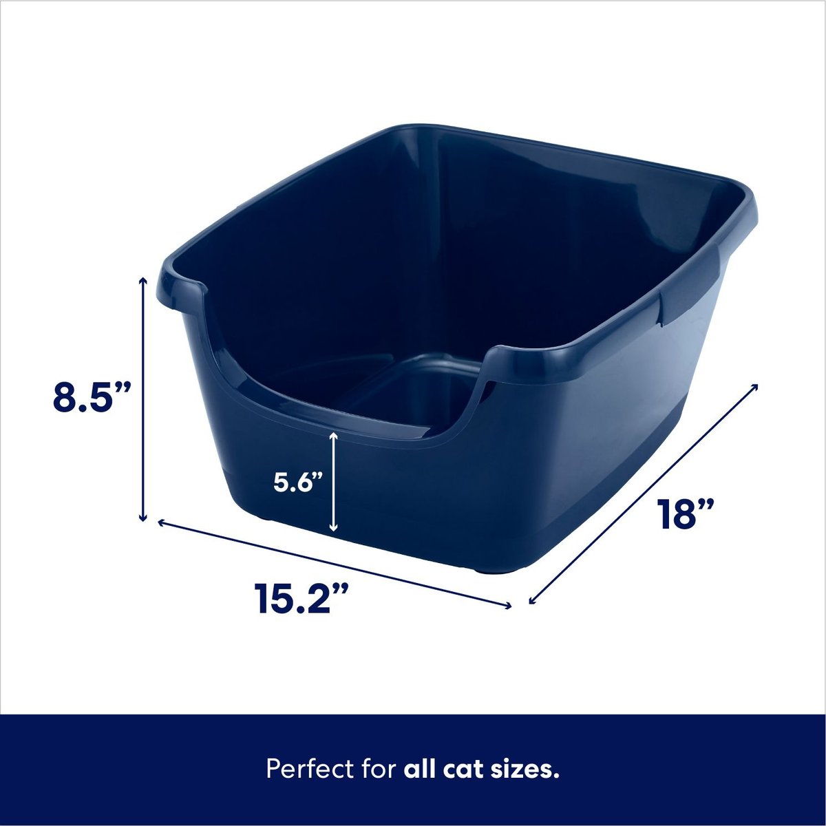 Frisco High Sided Cat Litter Box， Medium 18-in