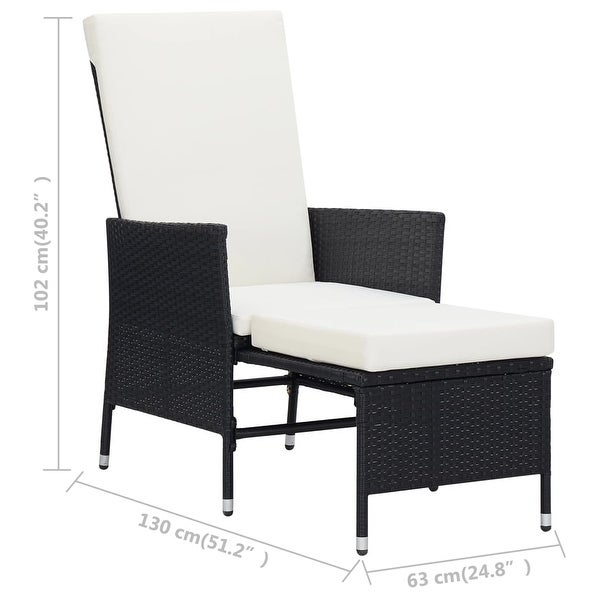 3 Piece Garden Lounge Set with Cushions Poly Rattan Black - Overstock - 35106260